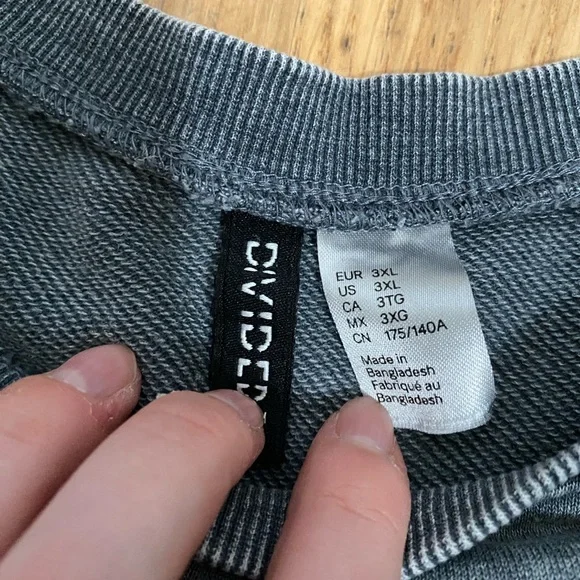 H&M+ Crop Sleeveless Sweatshirt Tank Top Size 3XL Gray Lazy Wave - Picture 6 of 8